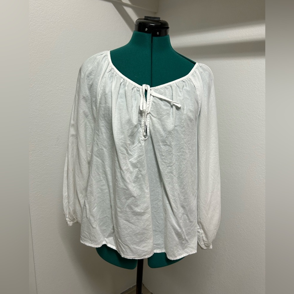 5 for $20 SALE! Universal Thread White Long Sleeve Peasant Blouse cotton